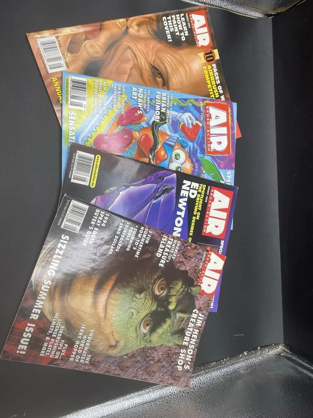 AIR BRUSH ACTION Magazines, LOT of 4 Issues 2003 - 1994, Vintage August